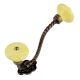 Yellow Wheel Flower Ceramic Antique Rope Iron Hook